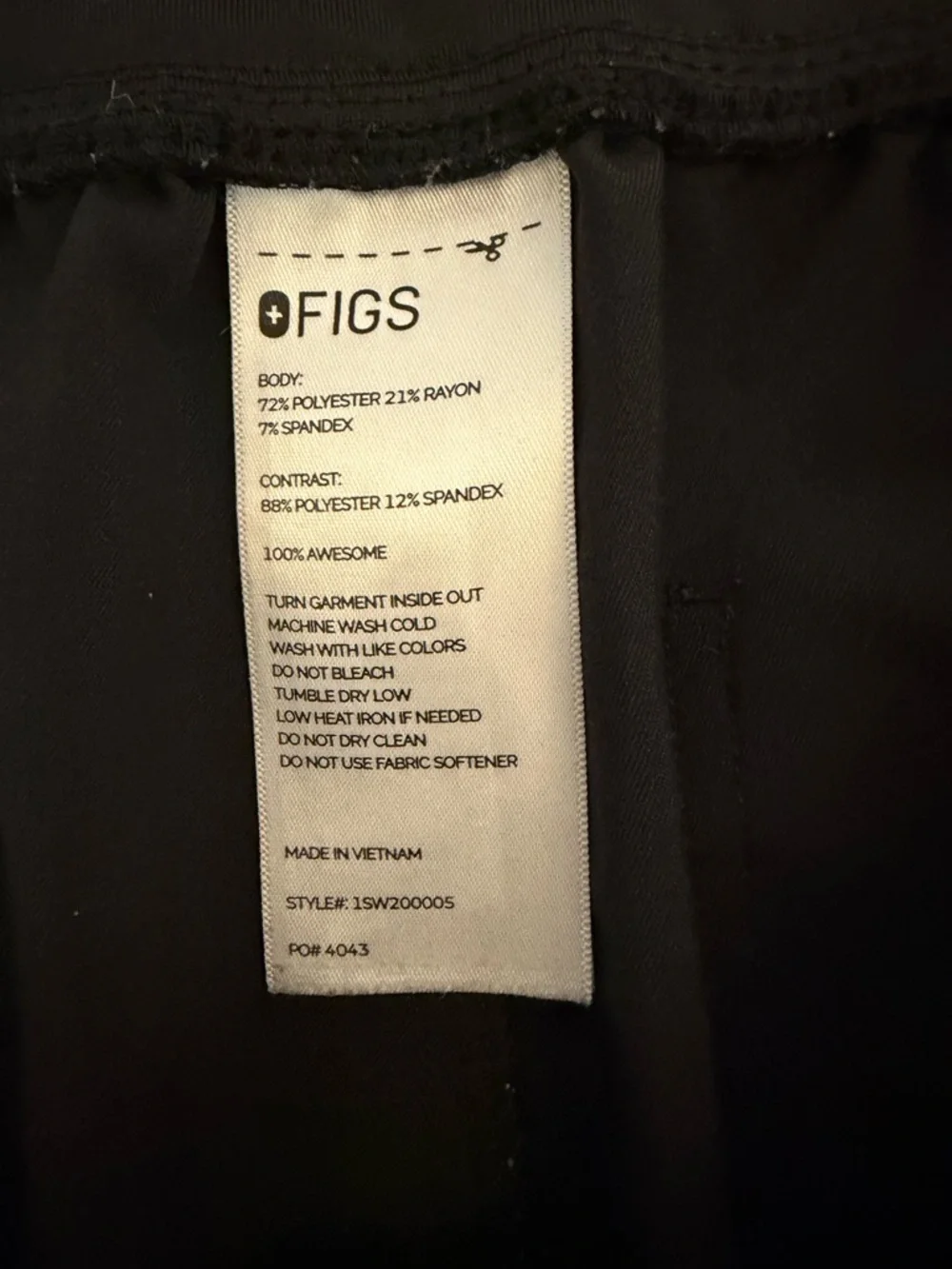 FIGS Technical Collection Black Scrub Pants Women 3XL Cargo Drawstring Straight